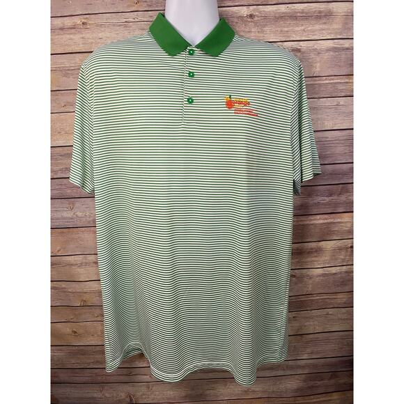 Nike Golf Polo Green Stripe Biltmore Club Crest Shirt Men’s XL Performance Fit - Picture 1 of 12